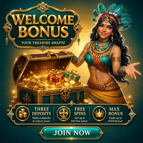 Elegante ballerina che rivela i tesori del bonus di benvenuto presso il forziere del Casinò Rolldorado