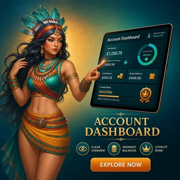 Danzatrice elegante che guida attraverso Account Dashboard presso Account Dashboard and Balance Structure portale login