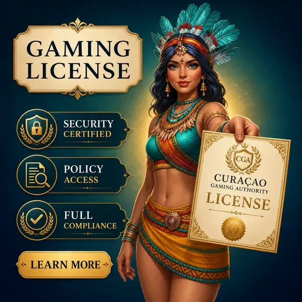 Certificato di licenza Gaming Authority presentato presso Quadro di Licenza Curaçao Gaming Authority con credenziali di verifica