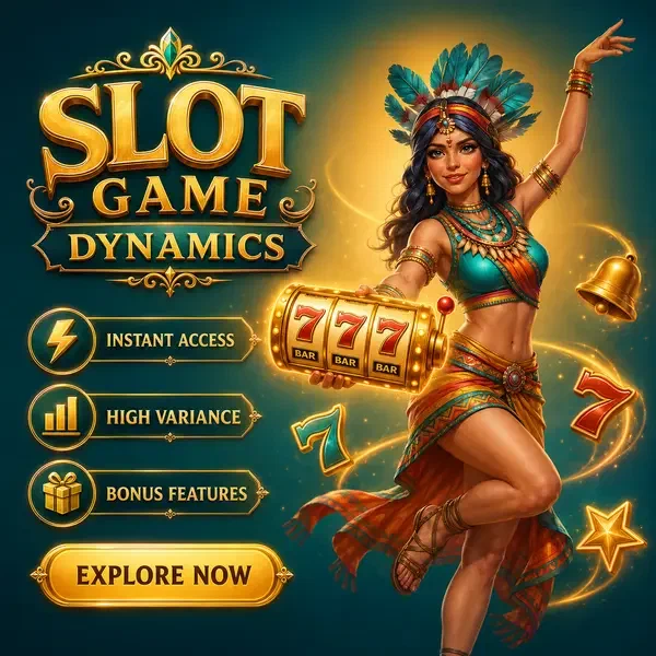 Ballerina che presenta giochi slot al Game Format Mechanics Breakdown con rulli luminosi